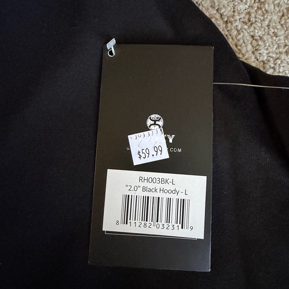 Hooey Black Hoodie with Distinctive Gray Emblem - Picture 4 of 5